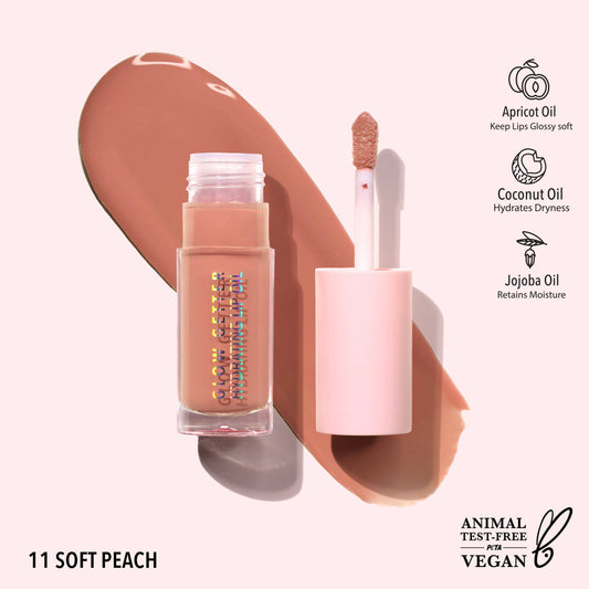 Huile hydratante pour les lèvres Glow Getter (011, Soft Peach)