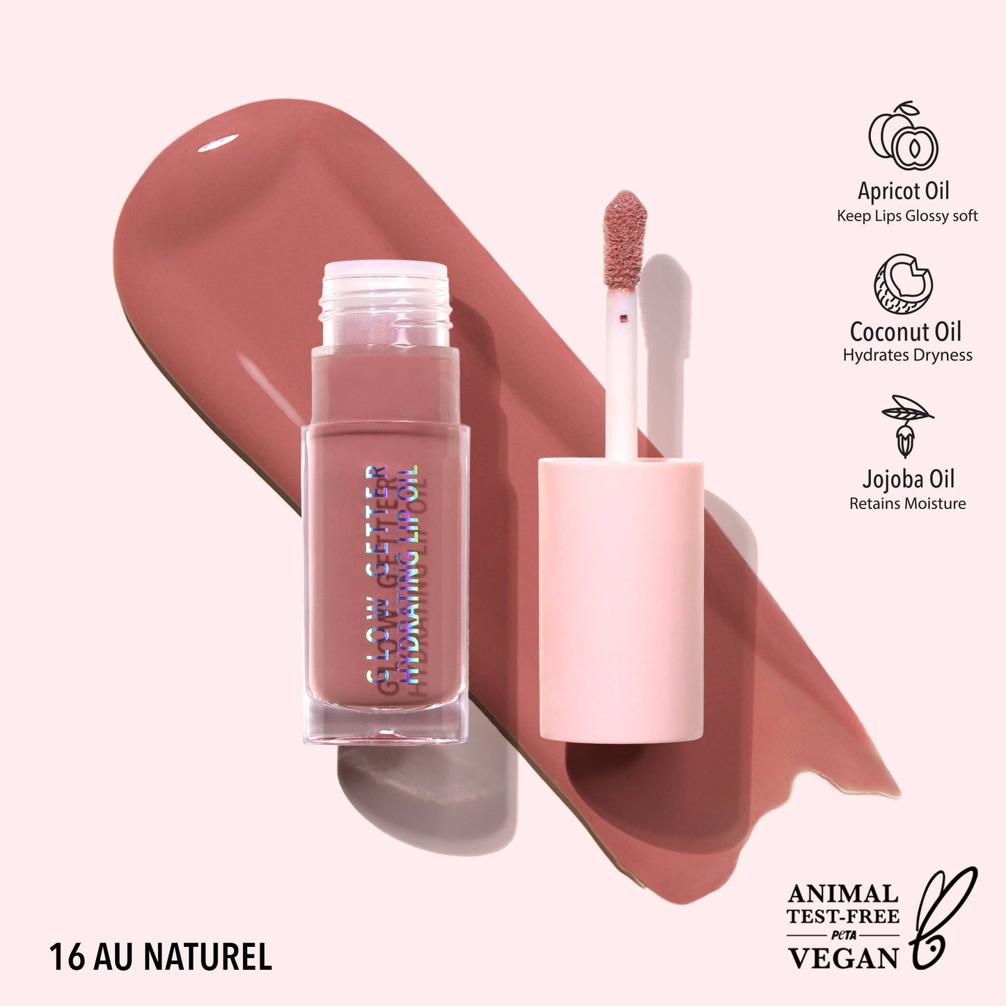 Huile hydratante pour les lèvres Glow Getter (016, Au Naturel)